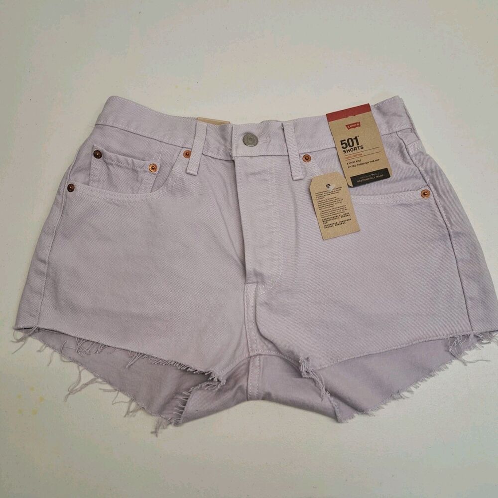 LEVI'S Lilac Purple 501 High Rise Button Fly Jean Short Women's 26 New*
